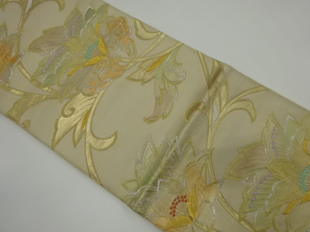 アンティーク　唐花模様織り出し袋帯（材料）